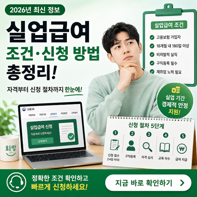 2026 실업급여 조건과 신청 방법 총정리