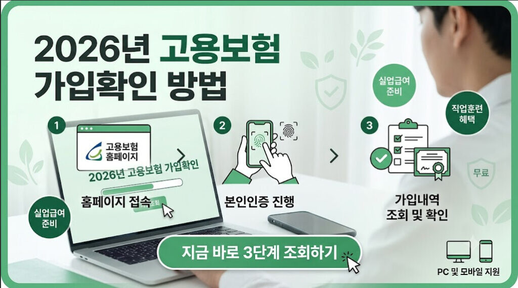 2026 고용보험 가입확인 방법 3단계로 빠르게 조회하기