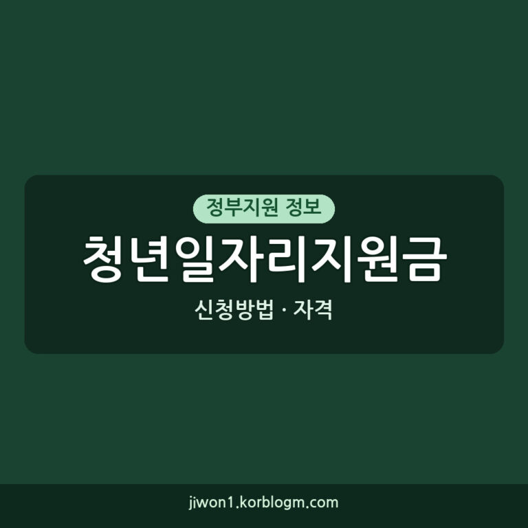청년일자리지원금 신청방법과 자격, 지원내용 정리
