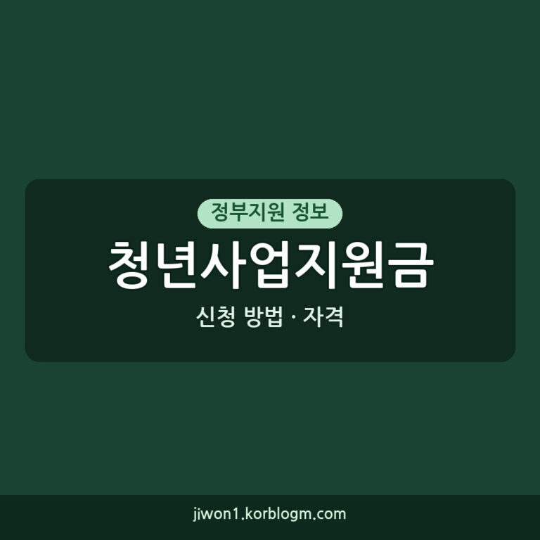 청년사업지원금 신청 방법과 자격, 지급액 정리