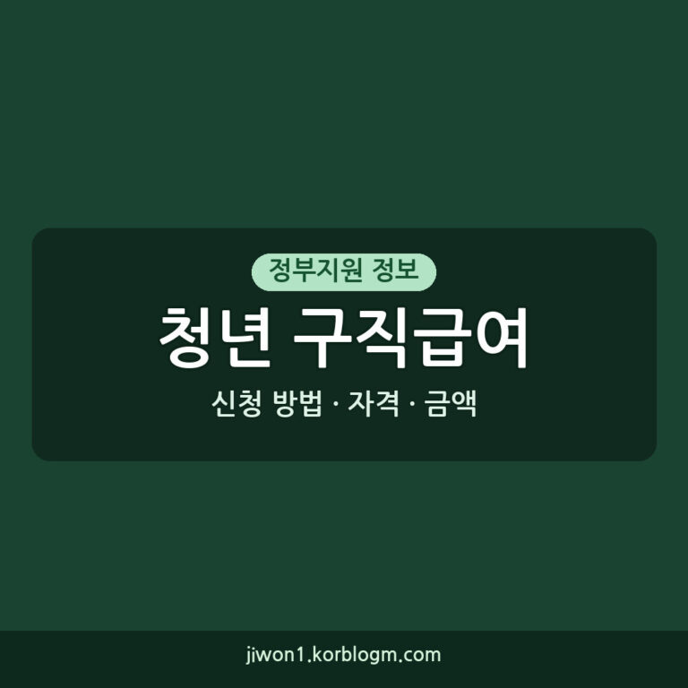 청년 구직급여, 재도약을 위한 지원금 신청 방법, 자격, 금액