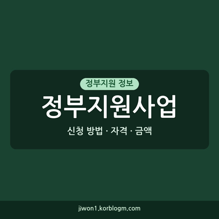 정부지원사업 신청 방법: 2026년 정부지원금 자격, 금액, 신청절차 완
