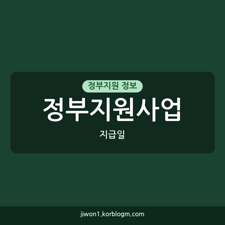 정부지원사업 지급일, 2026년 정부 지원금 언제 받을 수 있나요?