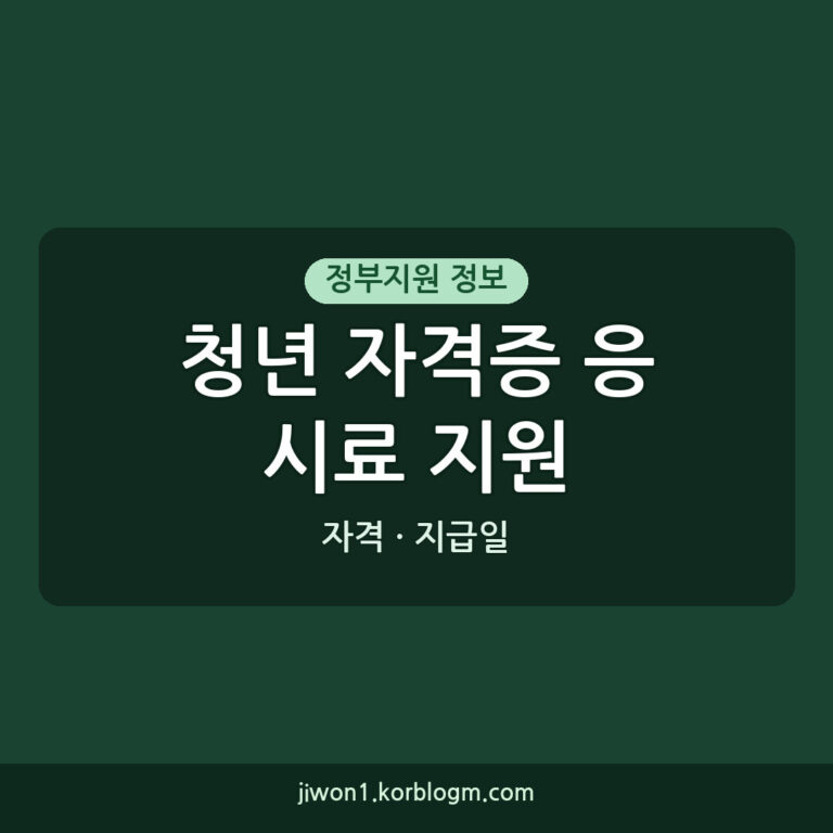 청년 자격증 응시료 지원 지급일