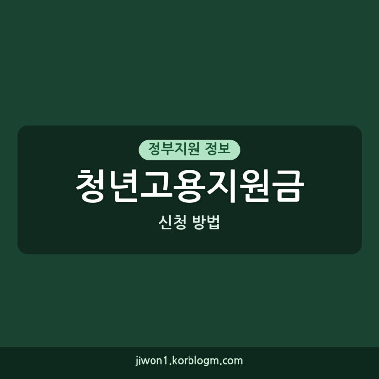 청년고용지원금 신청 방법 및 안내