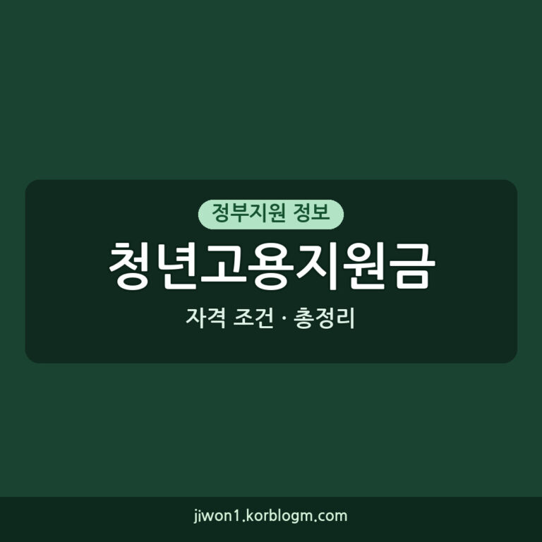 청년고용지원금 자격 조건, 2026년 최신 기준 총정리