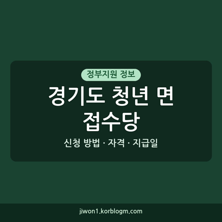 경기도 청년 면접수당 신청 방법, 자격, 기간, 지급일 총정리 (2026