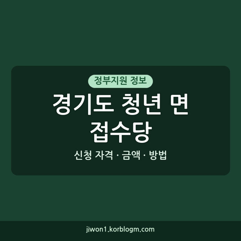 경기도 청년 면접수당 소득 기준, 지금 바로 신청하세요!