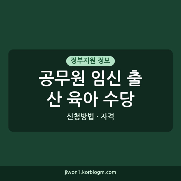 공무원 임신 출산 육아 수당 공무원 육아휴직수당 가족수당 신청방법 자격
