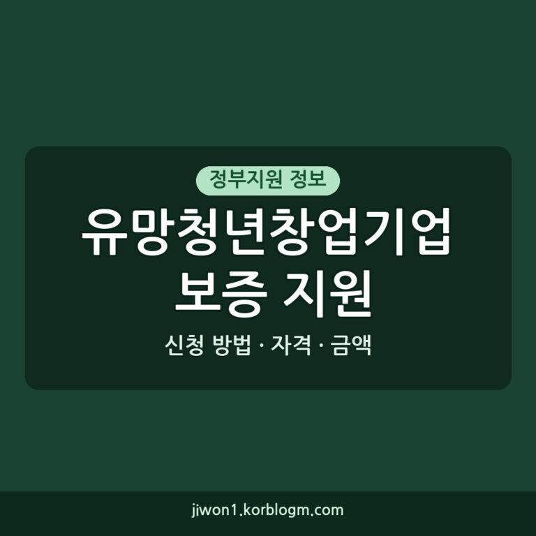 유망청년창업기업 보증 지원 신청 방법과 자격, 금액 안내