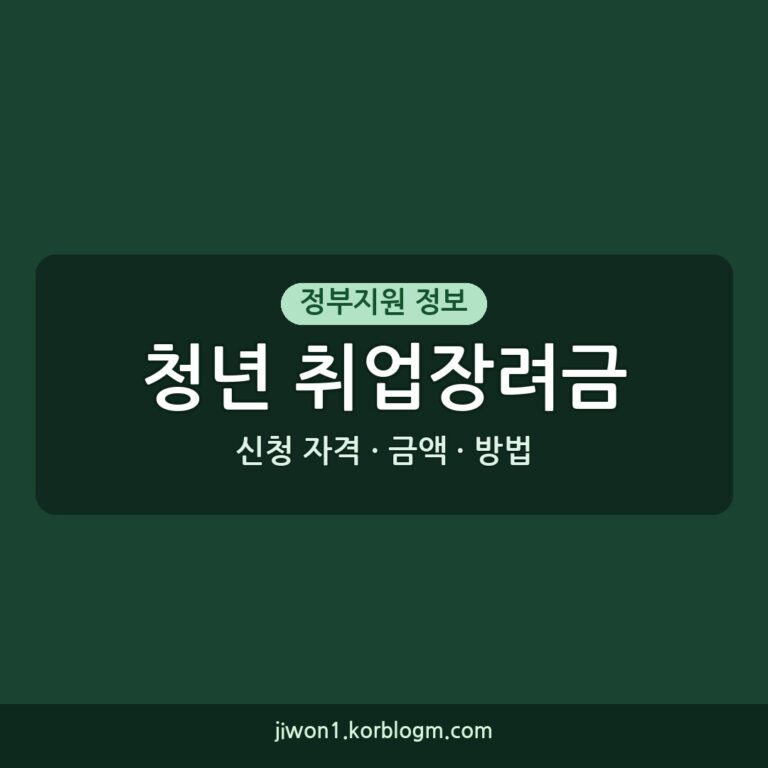 청년 취업장려금 신청 2026년 청년 구직자 취업장려금 지원